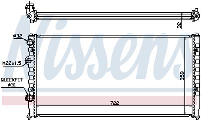 Радиатор охлаждения двигателя NISSENS 65252