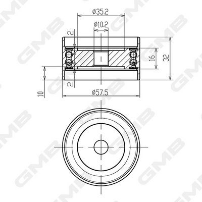 Ролик натяжителя ремня ГРМ GMB GT90250