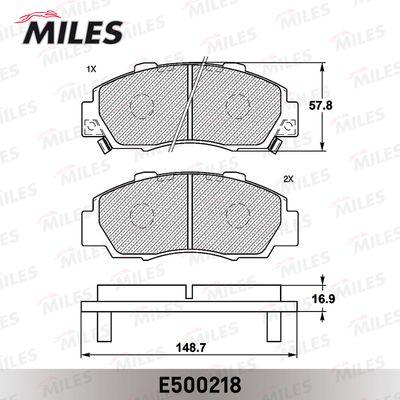 Колодки тормозные передние Miles E500218