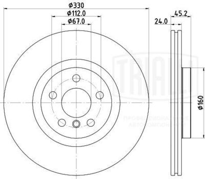 Диск тормозной передний TRIALLI DF190423