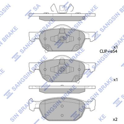 Колодки тормозные дисковые SANGSIN SP1605