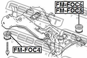 Сайлентблок подрамника передний FEBEST FMFOC4