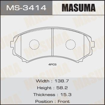 Колодки тормозные дисковые Masuma MS3414