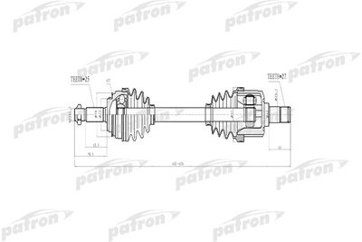 Полуось передняя левая PATRON PDS4218