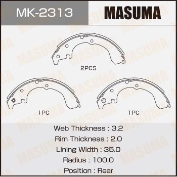 Колодки тормозные барабанные Masuma MK2313