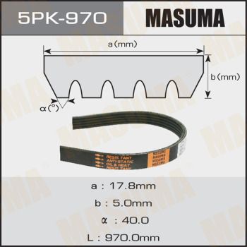 Ремень поликлиновой Masuma 5PK970