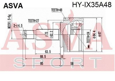 ШРУС наружный ASVA HYIX35A48