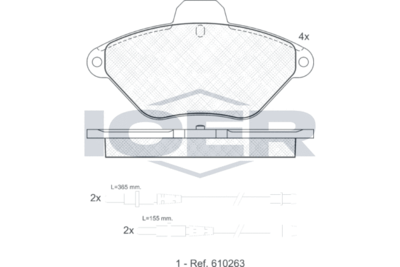 Колодки тормозные дисковые передние ICER 180921