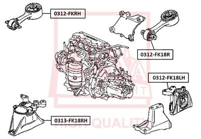 Подушка двигателя задняя ASVA 0312FK18R