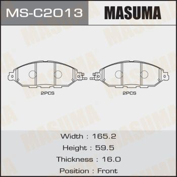 Колодки тормозные дисковые Masuma MSC2013