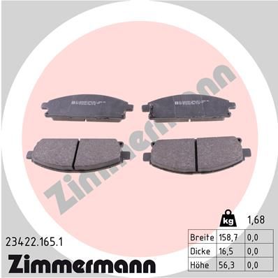 Колодки тормозные дисковые ZIMMERMANN 234221651