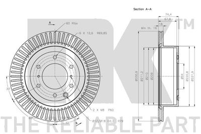 Диск тормозной задний NK 203056