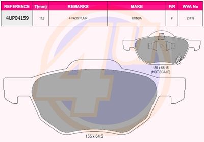 Колодки тормозные дисковые передние TATSUMI TCA1119