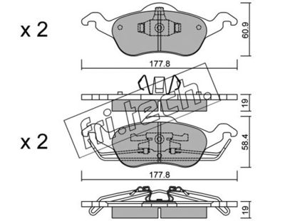 Комплект колодок для дискового тормоза TRUSTING 3000