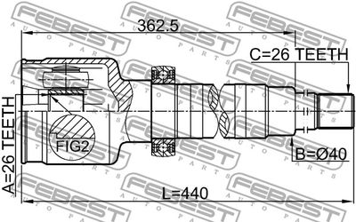 ШРУС внутренний правый FEBEST 2111FY26RH