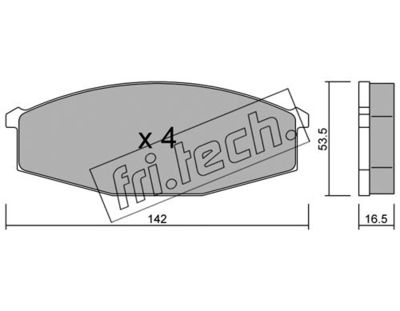 Комплект колодок для дискового тормоза TRUSTING 1120