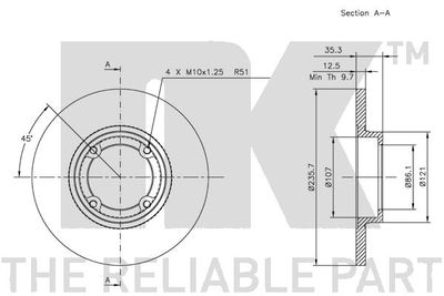 Диск тормозной передний NK 205001