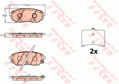 Колодки тормозные передние TRW GDB3638