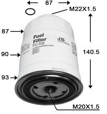 Фильтр топливный JS ASAKASHI FC332J