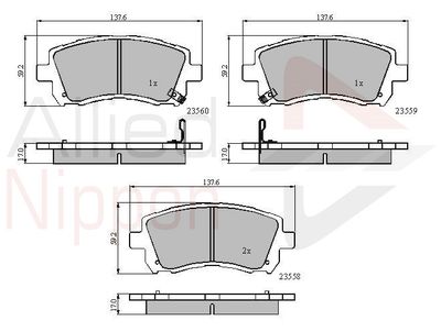Колодки тормозные передние ALLIED NIPPON ADB3722