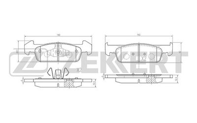 Колодки тормозные дисковые передние Zekkert BS1970
