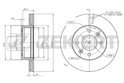 Диск тормозной передний Zekkert BS5343