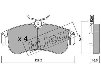 Комплект колодок для дискового тормоза TRUSTING 1250