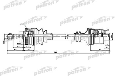 Полуось правая PATRON PDS1595