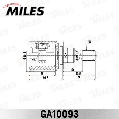 ШРУС внутренний Miles GA10093