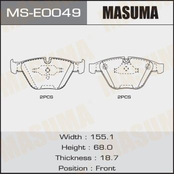 Колодки тормозные дисковые Masuma MSE0049