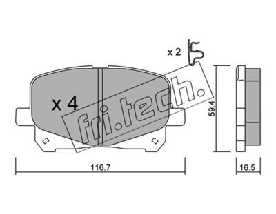 Комплект колодок для дискового тормоза TRUSTING 4590