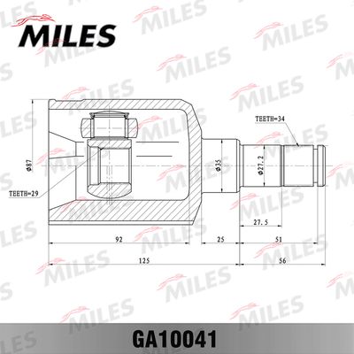 ШРУС внутренний Miles GA10041