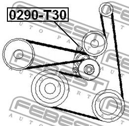 Натяжитель приводного ремня FEBEST 0290T30