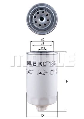 Фильтр топливный MAHLE KC186
