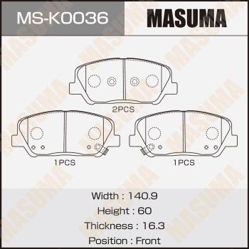 Колодки тормозные дисковые Masuma MSK0036