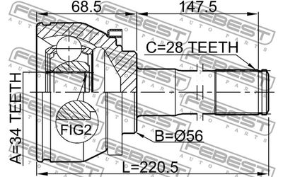 ШРУС наружный FEBEST 1210TER