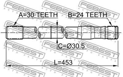 Полуось правая FEBEST 0112LC80RH