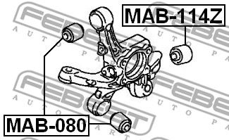 Сайлентблок цапфы задней FEBEST MAB114Z