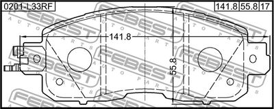 Колодки тормозные передние FEBEST 0201L33RF