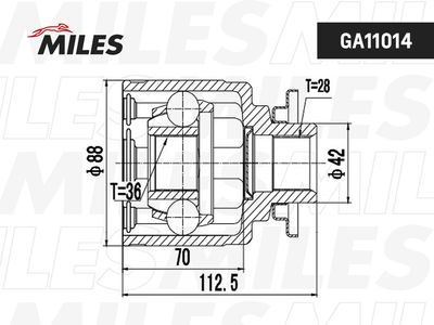 ШРУС внутренний левый Miles GA11014