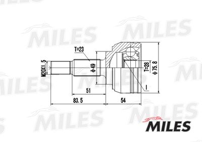 ШРУС наружный Miles GA20386