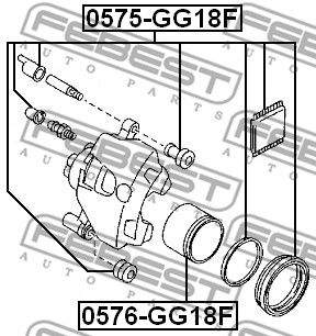 Поршень суппорта тормозного переднего FEBEST 0576GG18F