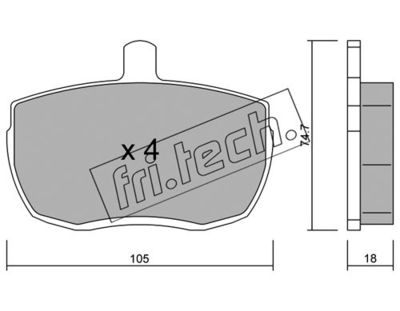 Комплект колодок для дискового тормоза TRUSTING 0180