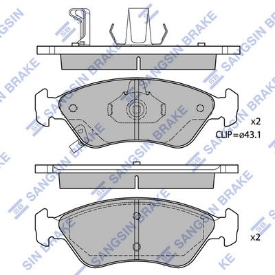 Колодки тормозные дисковые передние SANGSIN SP1079F