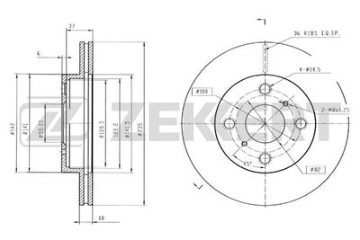 Диск тормозной передний Zekkert BS5317