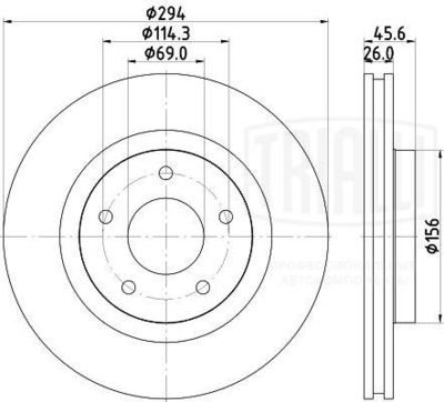 Диск тормозной передний TRIALLI DF117303