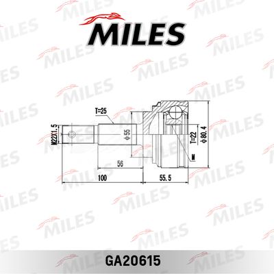 ШРУС наружный Miles GA20615