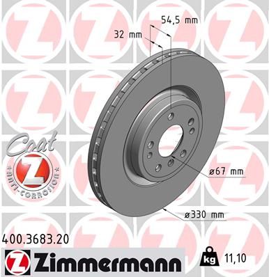 Диск тормозной ZIMMERMANN 400368320