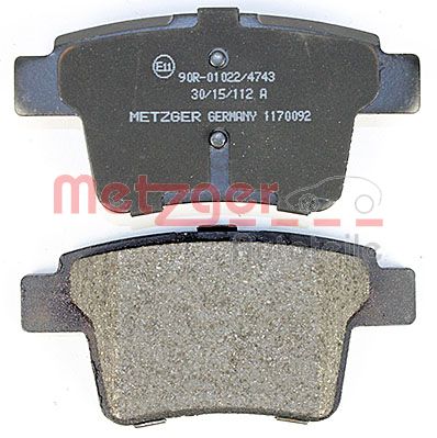 Колодки дискового тормоза с накладками в сборе Metzger 1170092