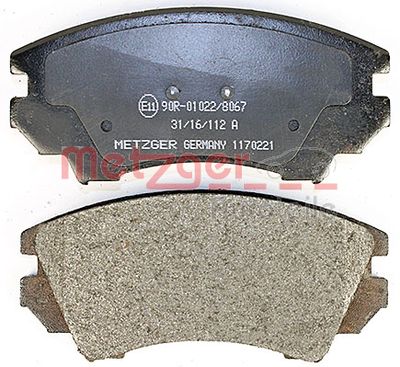 Колодки дискового тормоза с накладками в сборе Metzger 1170221